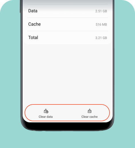 Android cell phone screen displaying the Storage settings.