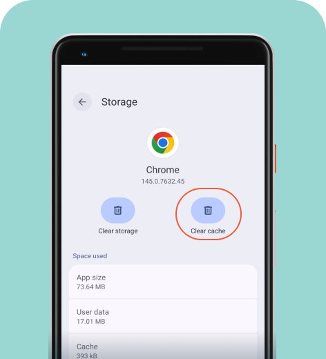 Android cell phone screen displaying the Storage menu.