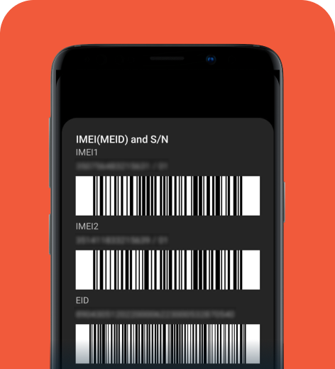 Android cell phone screen displaying device information.