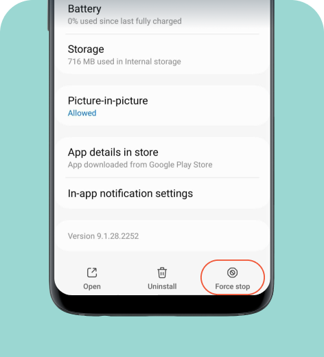 Android cell phone screen displaying Google Photos app settings.
