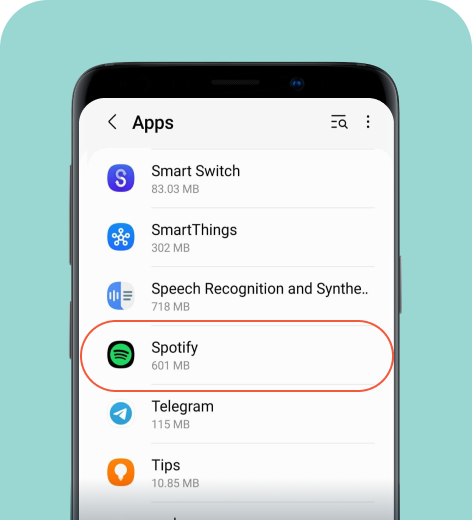 Android cell phone screen displaying the Apps menu.