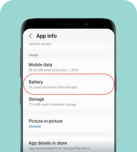Android cell phone screen displaying Spotify app settings.