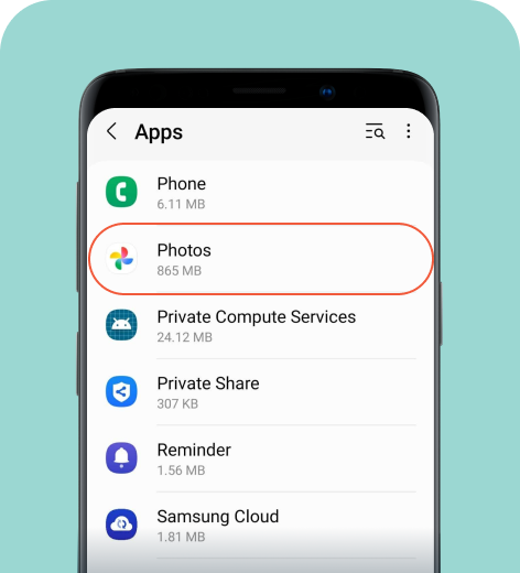 Android cell phone screen displaying the Apps menu.
