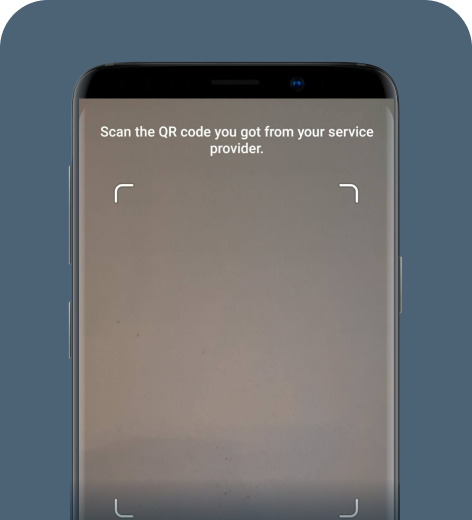 Android cell phone screen displaying the Scan QR code option.