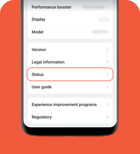 Android screen displaying the About menu.
